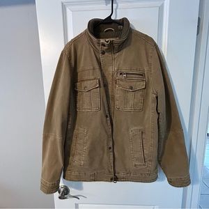 Levi’s canvas jacket. Khaki color, size medium, regular fit.
